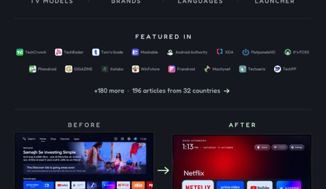 CleanYourTV uygulamasının arayüzü ve akıllı televizyon ekranı