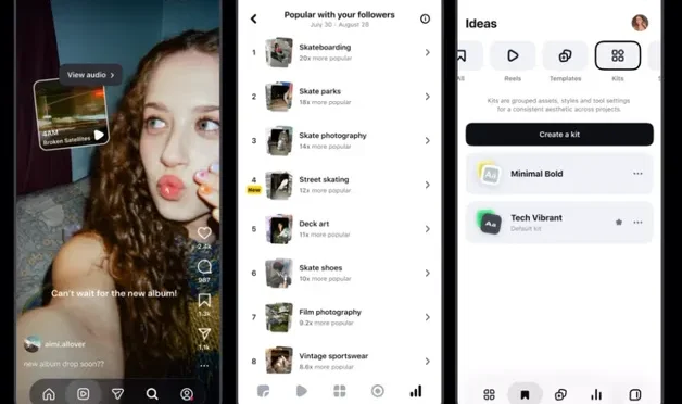 Edits uygulaması yeni video oluşturma arayüzü