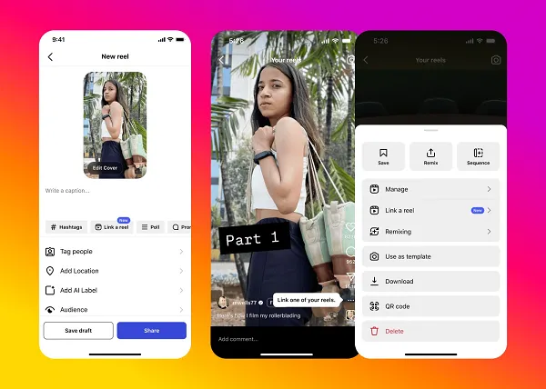 Instagram Reels serilerini bağlama ve yönetim ekranı