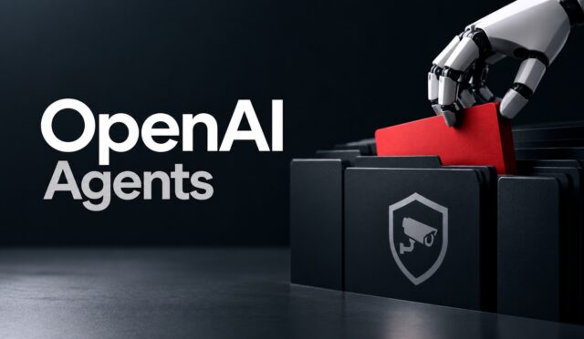 OpenAI logosunu gösteren kavramsal bir dijital görsel